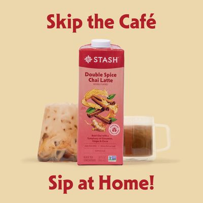 STASH Double Spice Chai Latte - Dairy-Free Plant-Based Tea Concentrate - Caffeinated - 32 fl oz, 5 Servings