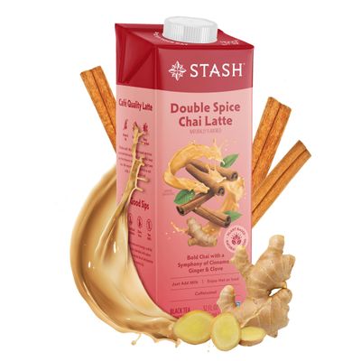 STASH Double Spice Chai Latte - Dairy-Free Plant-Based Tea Concentrate - Caffeinated - 32 fl oz, 5 Servings