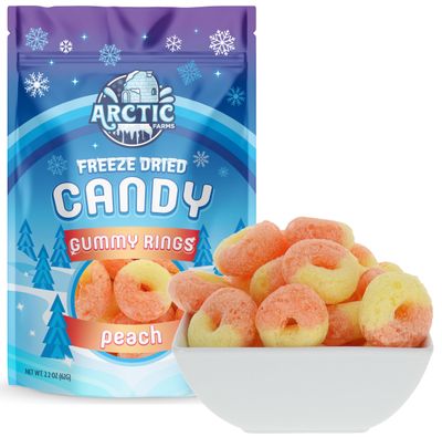 Arctic Farms Freeze Dried Gummy Rings (Peach Rings) (2.2oz)