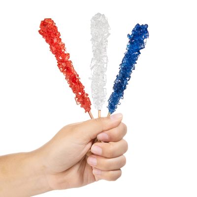 Candy Envy - USA Freedom Rock Candy Sugar Sticks - 36CT. Indiv. Wrapped - Red, White, &amp; Navy Blue