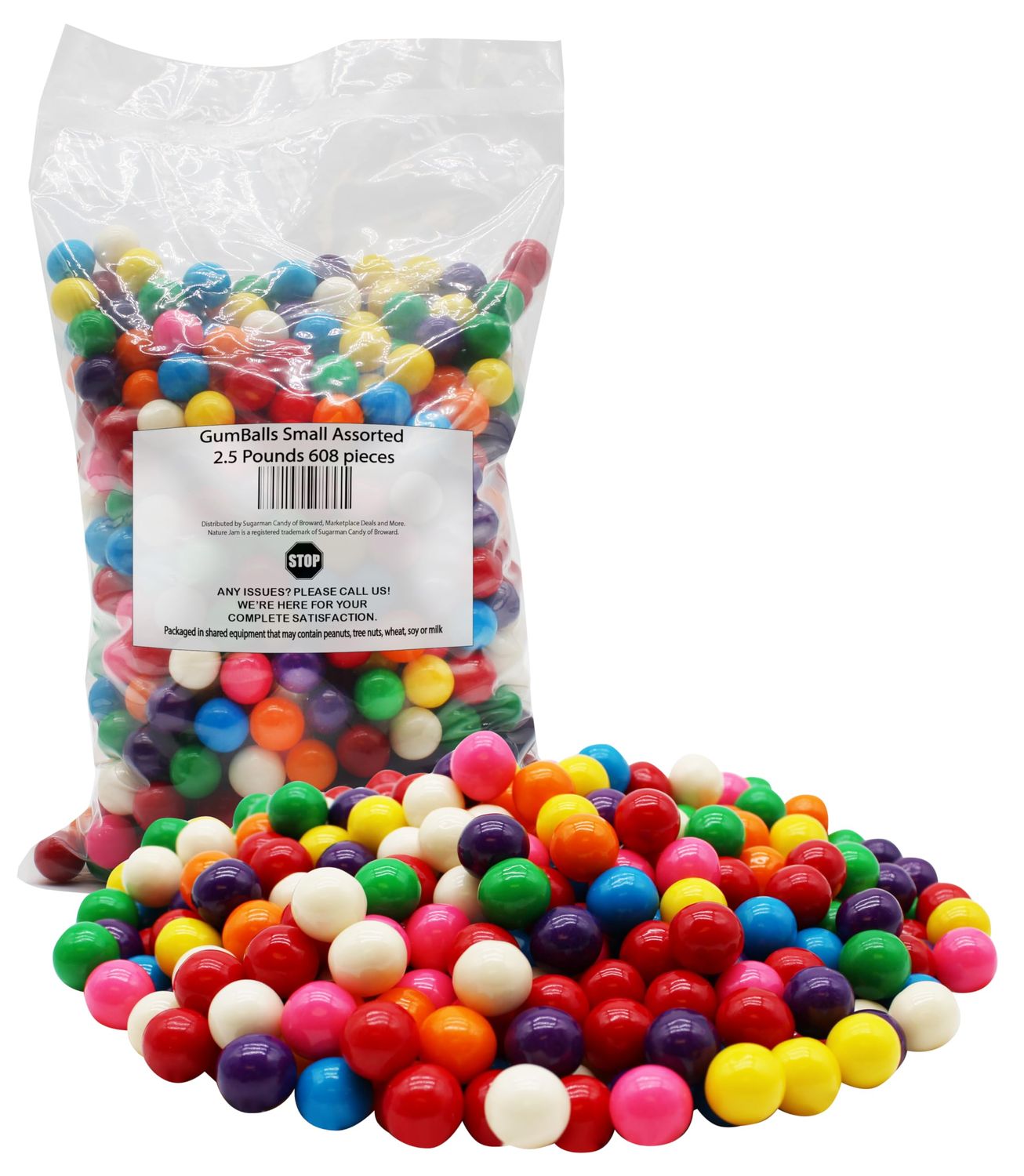 GumBalls Small Assorted 2.5 Pounds 608 pieces, Mini Rainbow Bubble Gum For Candy Jars and Events