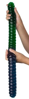GGB Candies Giant Gummy Worm, 3 Pound, Fruity Flavor (Sour Apple/Blue Raspberry)