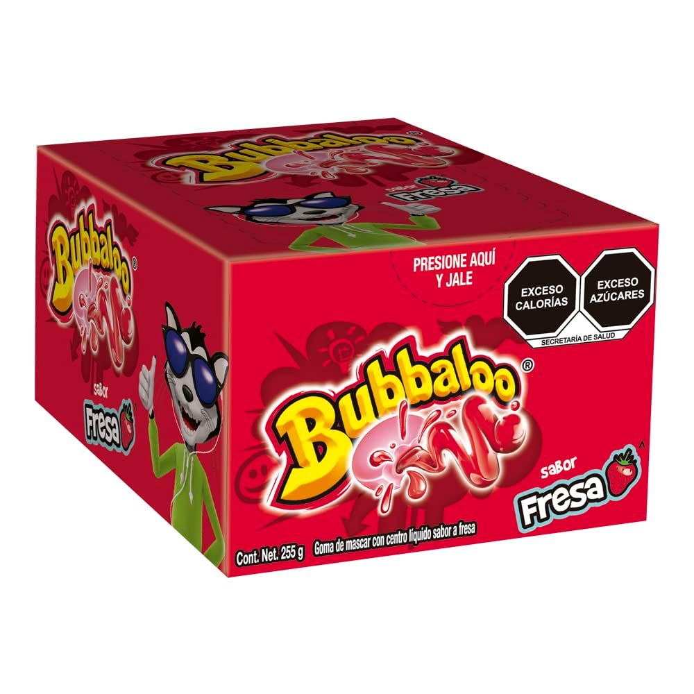 Bubbaloo Adams- goma de mascar 47 pz- sabores varios (Fresa, 47pz)