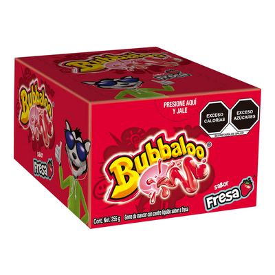 Bubbaloo Adams- goma de mascar 47 pz- sabores varios (Fresa, 47pz)