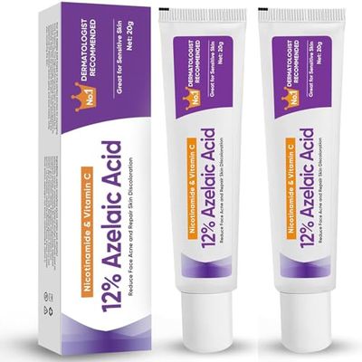 Azelaic Acid Serum, Booster 12% Azelaic Acid Cream, Niacinamide &amp; Vitamin C for Face, Facial Cream, Balance Excess Sebum,Smoothing Skin and Blemish,Pore Cleansing 2pcs