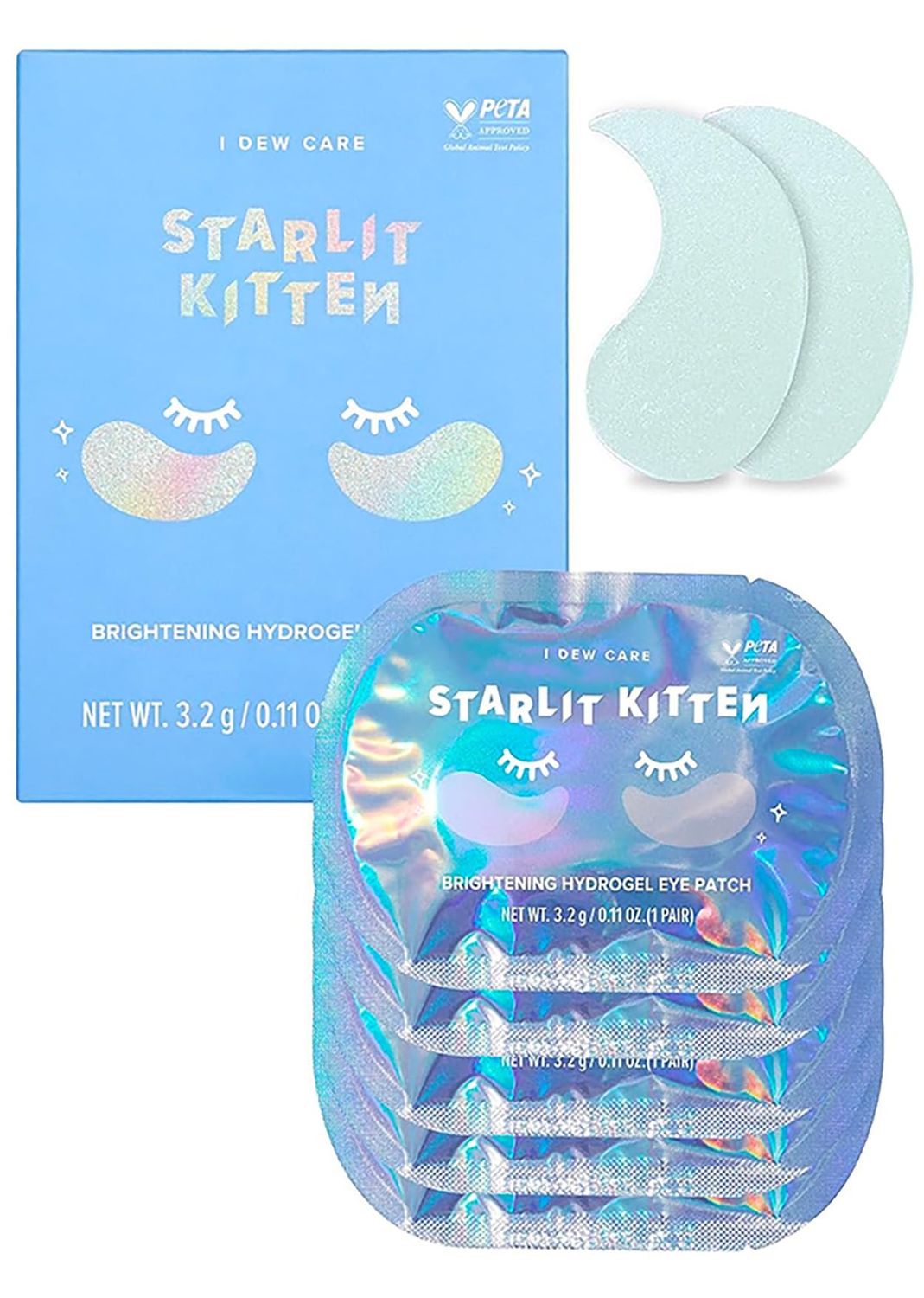 I DEW CARE Hydrogel Eye Patch - Starlit Kitten Korean Under Eye Patches for dark circles and puffy eyes, Smooths Puffy Eyes, Eye wrinkle patches, Dermatologically Tested, Mother&#39;s Day