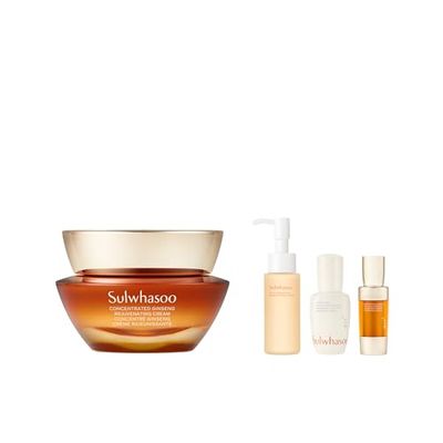 Sulwhasoo Concentrated Ginseng Rejuvenating Cream Set - Korean Ginseng-Powered Skincare 4-piece Gift Set, Strengthens Skin Barrier, Visibly Improves Wrinkles, Includes Full-size Cream