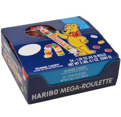 Product Of Haribo, Mega-Roulette, Count 24 (1.58 oz) - Sugar Candy/Grab Varieties &amp; Flavors