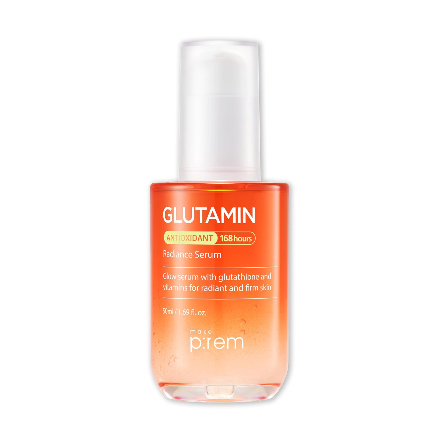 MAKE P:REM Glutamin Antioxidant Radiance Serum, Powerful Anti-Aging Facial Serum with Glutathione &amp; Vitamins, Reduces Dark Spots, Korean Skin Care, 1.69 Fl. Oz., 50ml