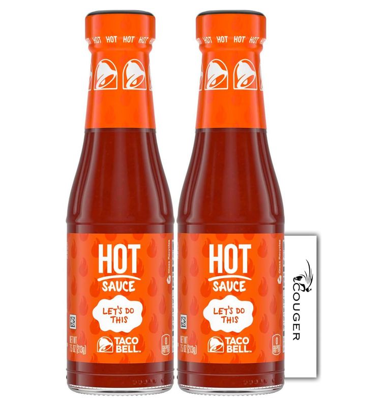 Taco Bell Hot Sauce Bottle 7.5 oz. (2-Pack) With Couger Card