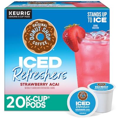 The Original Donut Shop Iced Refreshers, Strawberry Aa Flavor, Keurig Single Serve K-Cup Pods, 20 Count