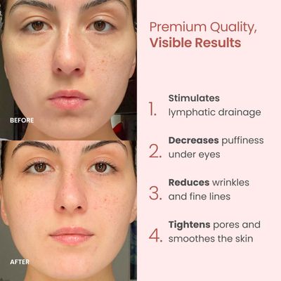 PLANTIFIQUE Face Roller and Gua Sha Rose Quartz Certified Gifts Guasha Tool for Face Jawline Shaper Your Skin Care Routine