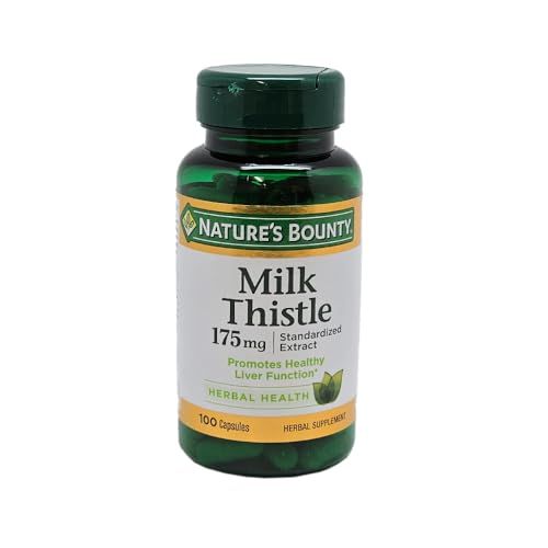 Milk Thistle by Nature&#39;s Bounty, Herbal Health Supplement, Supports Liver Health, 175mg, 100 Softgels