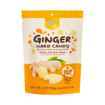Prince of Peace Ginger Hard Candy with Center-Filled Ginger Burst, Made with Real Ginger, 4 oz Bag - Bold and Spicy Flavor, Natural Digestive Aid, Individually Wrapped