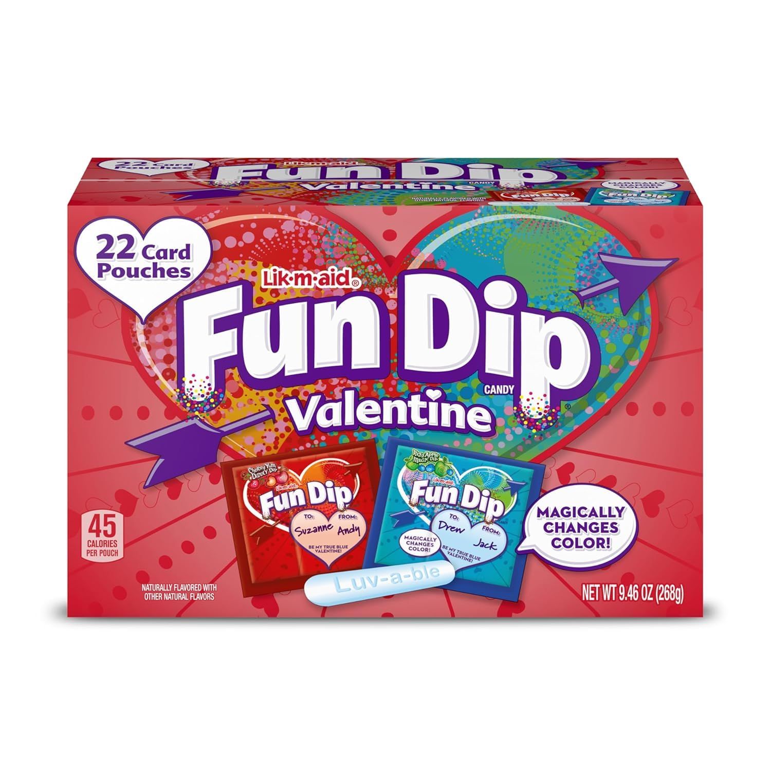 Wonka Fun Dip Valentine Card &amp; Candy Kit 22 Count