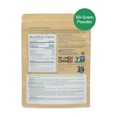 The Fresh Test, 50-gram Powder Drink Mix Additive-Free, Non-GMO, Organic Ingredients Mint Lemonade