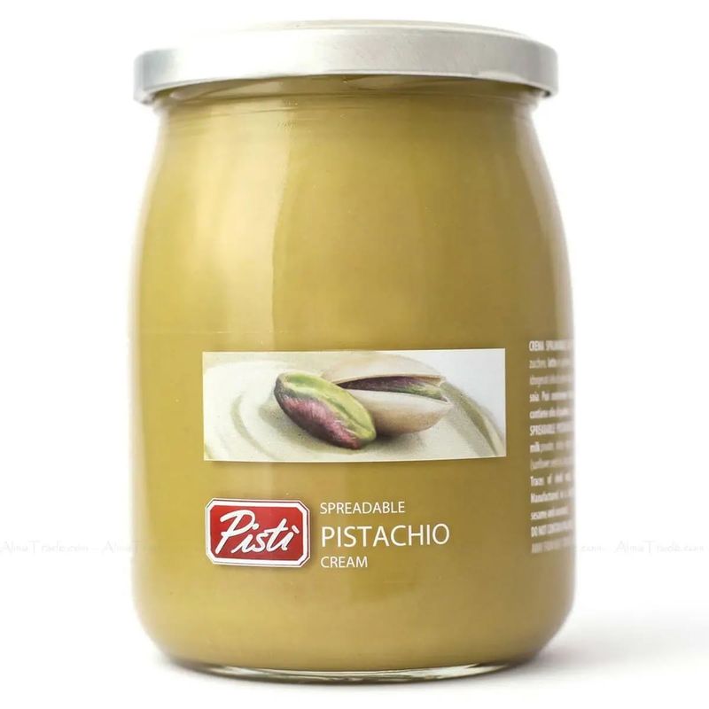 Pisti Cream of Pistachio from Sicily 21.2 Ounce (600g) Artisanal Italian Nut Spread Enjoy with Bread and Biscuits