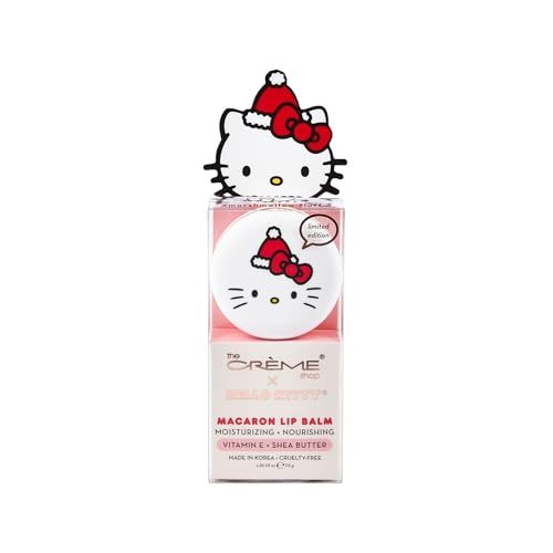 The Crme Shop x Hello Kitty Macaron Lip Balm, Korean Lip Balm with Shea Butter and Vitamin E - Marshmallow Fluff