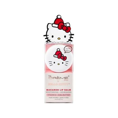 The Crme Shop x Hello Kitty Macaron Lip Balm, Korean Lip Balm with Shea Butter and Vitamin E - Marshmallow Fluff
