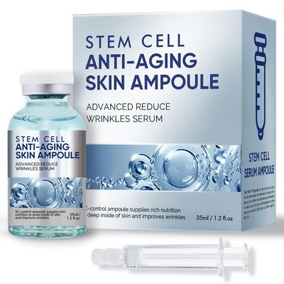 Stem Cell Serum for Face, Microneedling Serum, Stem Cell Solution Ampoule to Use with and without Micro Needling, Anti Aging &amp; Smooth Wrinkles 1.2 oz