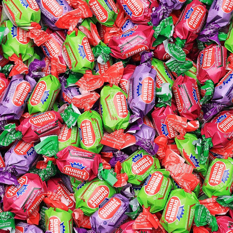 Bubblegum - 12 OZ Bag - Chewing Gum for Kids- Grape, Apple, Watermelon - Individually Wrapped - Great for Party Favors, Goody Bags, Pinata Stuffer