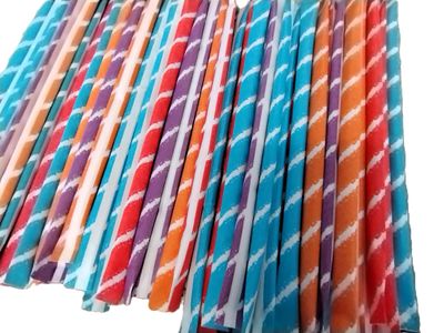 Sweet and Sour Candy Powder Filled Straws - 80 Count of Assorted Orange Cherry Grape Tropical Punch Flavors