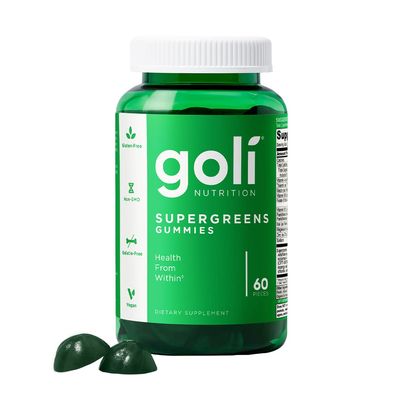 Goli SuperGreen Vitamin Gummy - 60 Count - Essential Vitamins and Minerals - Plant-Based, Vegan, Gluten-Free &amp; Gelatin Free - Health from Within, Pack of 1