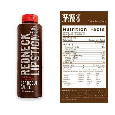 Redneck Lipstick Original BBQ Sauce, Smoky Sweet and Spicy Smooth, Ideal for All Recipe, BBQ game with Authentic American Flavor, 1 Pack (18 Ounce)