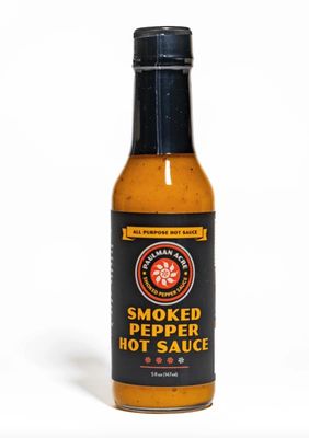 Paulman Acre: Smoked Pepper Hot Sauce (5floz) Apple Smoked Habaneros with Pineapple, Mango and Papaya