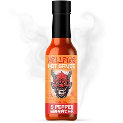 Hellfire 5-Pepper Blend Sriracha Sauce Medium Heat 5oz bottle