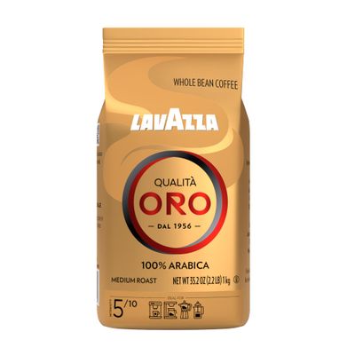 Lavazza Qualit Oro Whole Bean Blend, Medium Roast, 2.2 Pound (Pack of 1) ,100% Arabica, Central America &amp; African highland origins, Fruity &amp; Aromatic