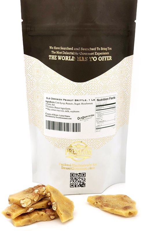 SweetGourmet Original Peanut Brittle Candy, Homestyle Toffee with Nuts, Traditional Sweet Snack, 1 Pound