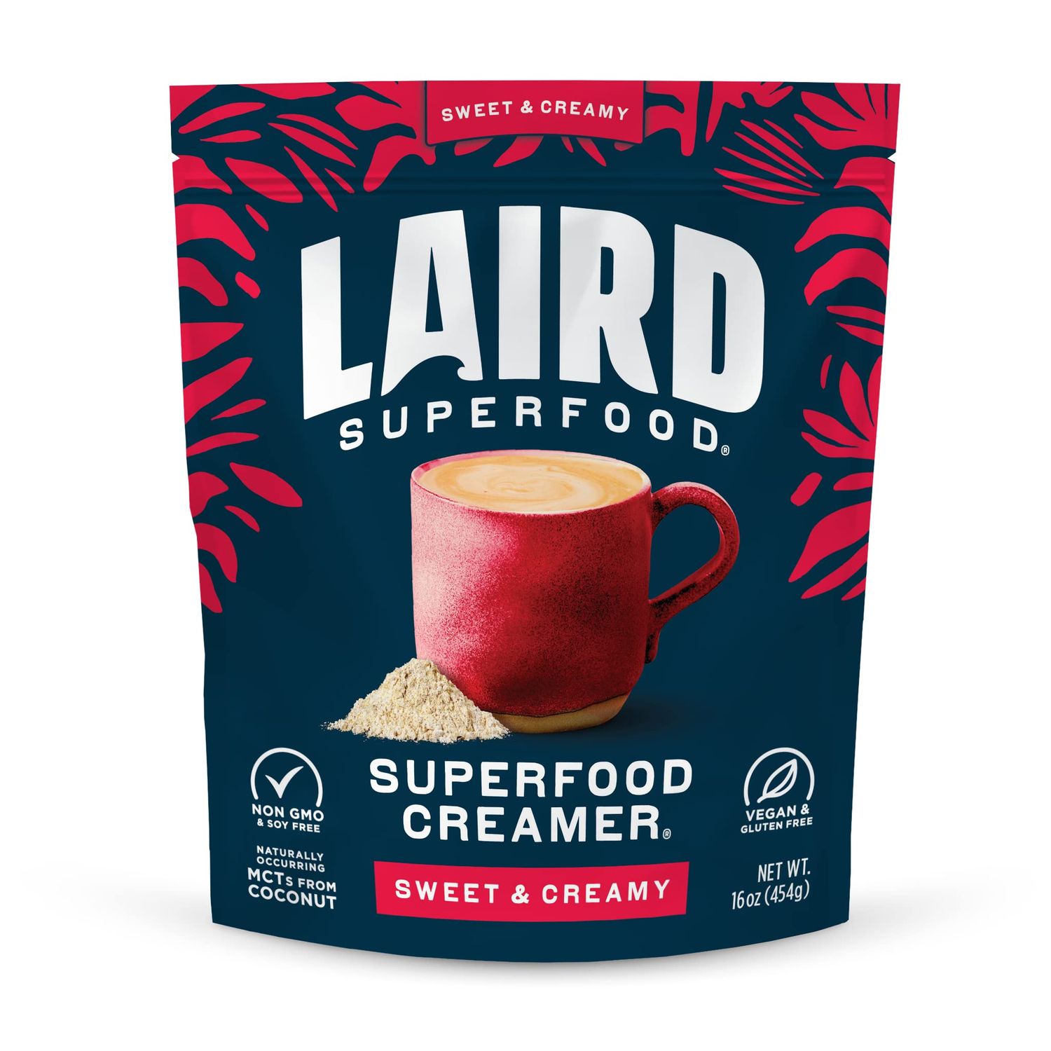 Laird Superfood Non-Dairy Superfood Creamer - Coconut Powder Coffee Creamer - Sweet &amp; Creamy - Gluten Free, Non-GMO, Vegan - 16 oz. Bag, Pack of 1