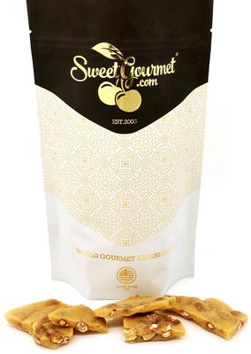 SweetGourmet Original Peanut Brittle Candy, Homestyle Toffee with Nuts, Traditional Sweet Snack, 1 Pound