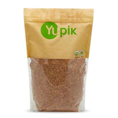 Yupik Organic Golden Flax Seeds, 2.2 lb (35.2 oz), Gluten-Free, Non-GMO, Kosher, Raw Seeds, Excellent Source of Fiber, Source of Omega-3, Plant-Based Protein, Ideal for Beverages, Baking &amp; Topping