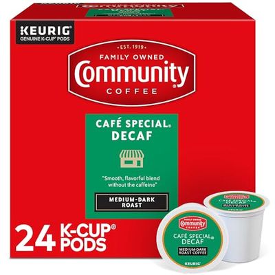 Community Coffee Caf Special Decaf 24 Count Coffee Pods, Medium-Dark Roast, Compatible with Keurig 2.0 K-Cup Brewers, 24 Count (Pack of 1)