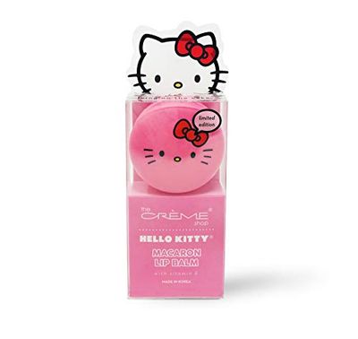 The Crme Shop x Sanrio Hello Kitty Macaron Lip Balm (Hello Kitty Icing On The Cake) Korean Cute Scented Pocket Portable Soothing Advanced Must-Have on-the-go