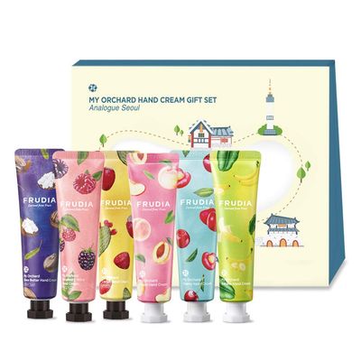 FRUDIA WELCOS My Orchard Hand Cream Gift Set - Seoul Analogue Beauty Gift Set &amp; Body Lotion for Women Korean Lotion &amp; Hand Cream Gift Set Organic Hand Cream &amp; Moisturizing Lotion