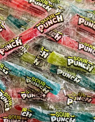 Sour Punch Twists - 4 lbs. of Sour Candy - 4 Fruit Flavors Individually Wrapped - bagged in Resealable Stand-Up bag.