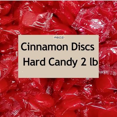 Cinnamon Discs Hard Candy 2 lb - Individually Wrapped Cinnamon Candy Old Fashioned Holiday Suckers - Spicy and Sweet Flavor - Perfect for Tasty Treats on the Go by ASOZI