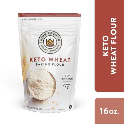 King Arthur Keto Wheat Flour Blend: Low-Carb Baking Solution for Bread &amp; More - Non-GMO, 1:1 All-Purpose Flour Substitute - 16 oz Resealable Bag - Perfect for Keto Diet &amp; Reduced Carb Intake