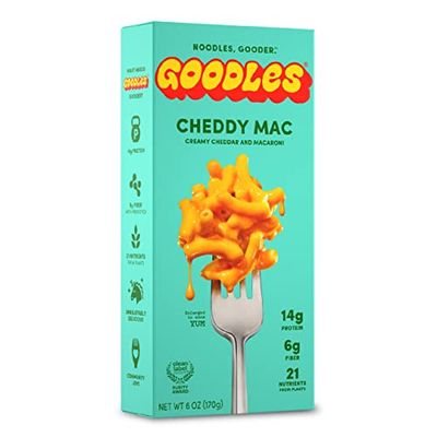 Goodles Cheddy Mac Creamy Cheddar and Macaroni Pasta - Nutrient Packed with Real Cheese, Fiber, Protein, Prebiotics, Plants, &amp; Vegetables Non-GMO, Organic Ingredients Cheddy Mac, 6 oz. 1 Pack