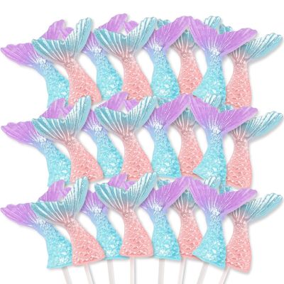 Mermaid Candy Lollipops, Pack of 24, Individually Wrapped Birthday Party Favors