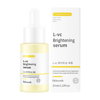 DEleventh Korean Brand Vitamin C Brightening Face Serum 37ml / with 3-O-Ethyl Ascorbic Acid, Niacinamide and -Arbutin, Reduce Dark Spots and Fine Lines, Enhance Elasticity, Hydrate, and Protect Skin
