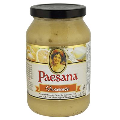 Paesana Francese Gourmet Cooking Sauce - Simmer Sauce made with White Wine - Great with Chicken or Veal, Fish. Kosher Dairy. 15.75 oz. Jar - Packed in USA (6 Pack)