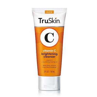 TruSkin Vitamin C Cleanser for Face - Brightening Face Wash with Vitamins C &amp; E, Rosehip Oil, Aloe Vera and MSM - Deep Clean and Refresh for Radiant, Healthy-Looking Skin, 5 fl oz