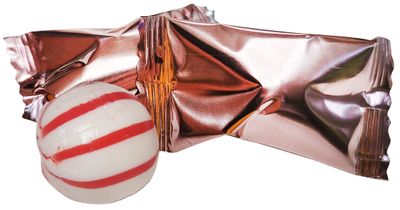 Peppermint Balls Wrapped in ROSE Gold Candy Wrapper - Mint Candy (100 Count)