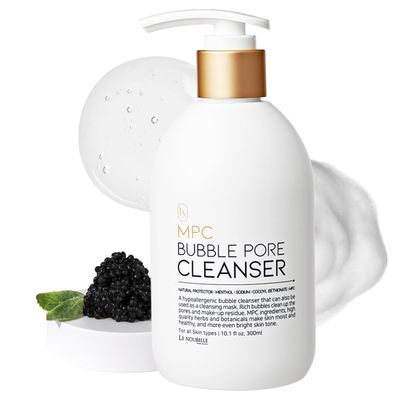 La Noubelle MPC Bubble Pore Cleanser, Korean Face Wash, Gentle Deep Pore Facial Cleanser with Caviar, Blackhead Makeup Remover, Pore Minimizer, Hydrating, Exfoliator, Oily, Dry Skin 10.1 fl oz