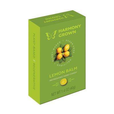 Stevita Harmony Grown Hard Candy, Lemon Balm - 1.4 oz Shake &amp; Share Box - Sugar Free, Non-GMO, Keto Friendly - Made in Italy
