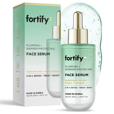 Fortify 9-in-1 Korean Hyaluronic Acid Face Serum with Aloe Vera &amp; Zeolite - Deep Hydrating, Anti-Aging &amp; Protecting - All Skin Types - 50ML/1.7Fl.Oz Pack of 1